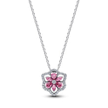 Load image into Gallery viewer, Herbarium Sparkling Pink Flower Pendant Necklace
