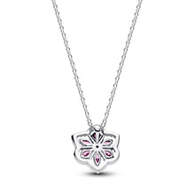 Load image into Gallery viewer, Herbarium Sparkling Pink Flower Pendant Necklace

