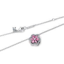 Load image into Gallery viewer, Herbarium Sparkling Pink Flower Pendant Necklace
