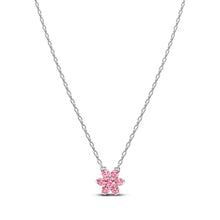 Load image into Gallery viewer, Sparkling Pink Flower Pendant Necklace
