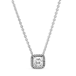 Square Sparkle Halo Necklace