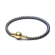 Load image into Gallery viewer, Blue Cord Box Chain Bracelet

