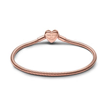 Load image into Gallery viewer, Sparkling Infinity Heart Clasp Snake Chain Bracelet
