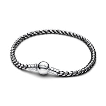 Load image into Gallery viewer, Black Cord Box Chain Bracelet
