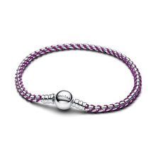 Load image into Gallery viewer, Purple Cord Box Chain Bracelet

