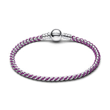 Load image into Gallery viewer, Purple Cord Box Chain Bracelet
