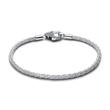 Load image into Gallery viewer, Pavé Clasp Foxtail Chain Charm Bracelet
