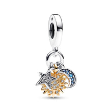 Load image into Gallery viewer, Two-tone Celestial Triple Dangle Charm

