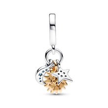 Load image into Gallery viewer, Two-tone Celestial Triple Dangle Charm
