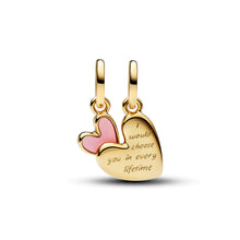 Load image into Gallery viewer, Pink Mother &amp; Daughter Splittable Dangle Charm

