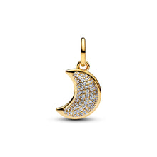 Load image into Gallery viewer, Sparkling Crescent Moon Dangle Charm
