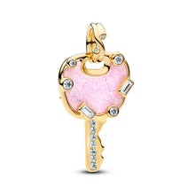 Load image into Gallery viewer, Opalescent Pink Love Key Large Dangle Charm
