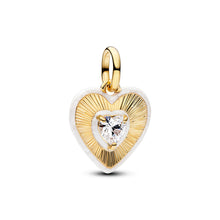 Load image into Gallery viewer, Radiating White Heart Medallion Charm
