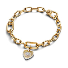 Load image into Gallery viewer, Radiating White Heart Medallion Charm
