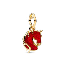 Load image into Gallery viewer, Red Fire Horse Murano Glass Dangle Charm
