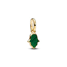 Load image into Gallery viewer, Green Hamsa Hand Mini Dangle Charm
