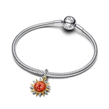 Load image into Gallery viewer, Swirling Sun Two-Tone Dangle Charm
