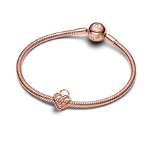 Load image into Gallery viewer, Openwork Heart Padlock Charm

