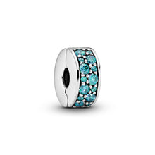 Load image into Gallery viewer, Teal Pavé Clip Charm
