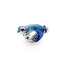 Load image into Gallery viewer, Metallic Blue Gecko Charm
