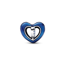 Load image into Gallery viewer, Blue Spinnable Heart Charm

