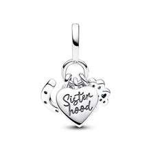Load image into Gallery viewer, Four Leaf Clover, Heart and Horseshoe Triple Dangle Charm
