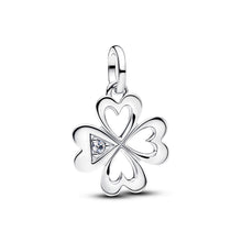 Load image into Gallery viewer, Heart Four-Leaf Clover Medallion Charm
