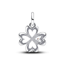 Load image into Gallery viewer, Heart Four-Leaf Clover Medallion Charm
