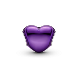 Metallic Purple Heart Charm