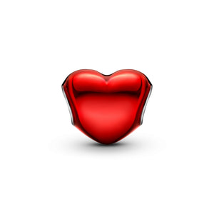 Metallic Red Heart Charm
