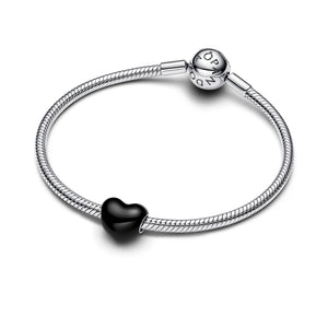Metallic Black Heart Charm
