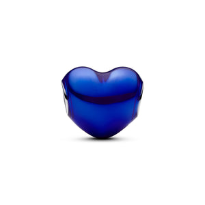 Metallic Blue Heart Charm
