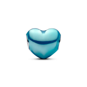 Metallic Sky Blue Heart Charm