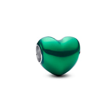 Load image into Gallery viewer, Metallic Green Heart Charm

