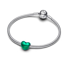 Load image into Gallery viewer, Metallic Green Heart Charm
