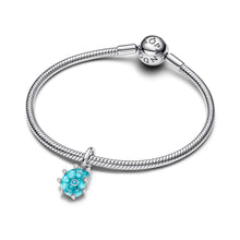 Load image into Gallery viewer, Blue Murano Glass Sea Snail Dangle Charm
