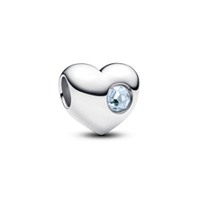 Load image into Gallery viewer, Engravable Sea Aqua Blue Stone Heart Charm
