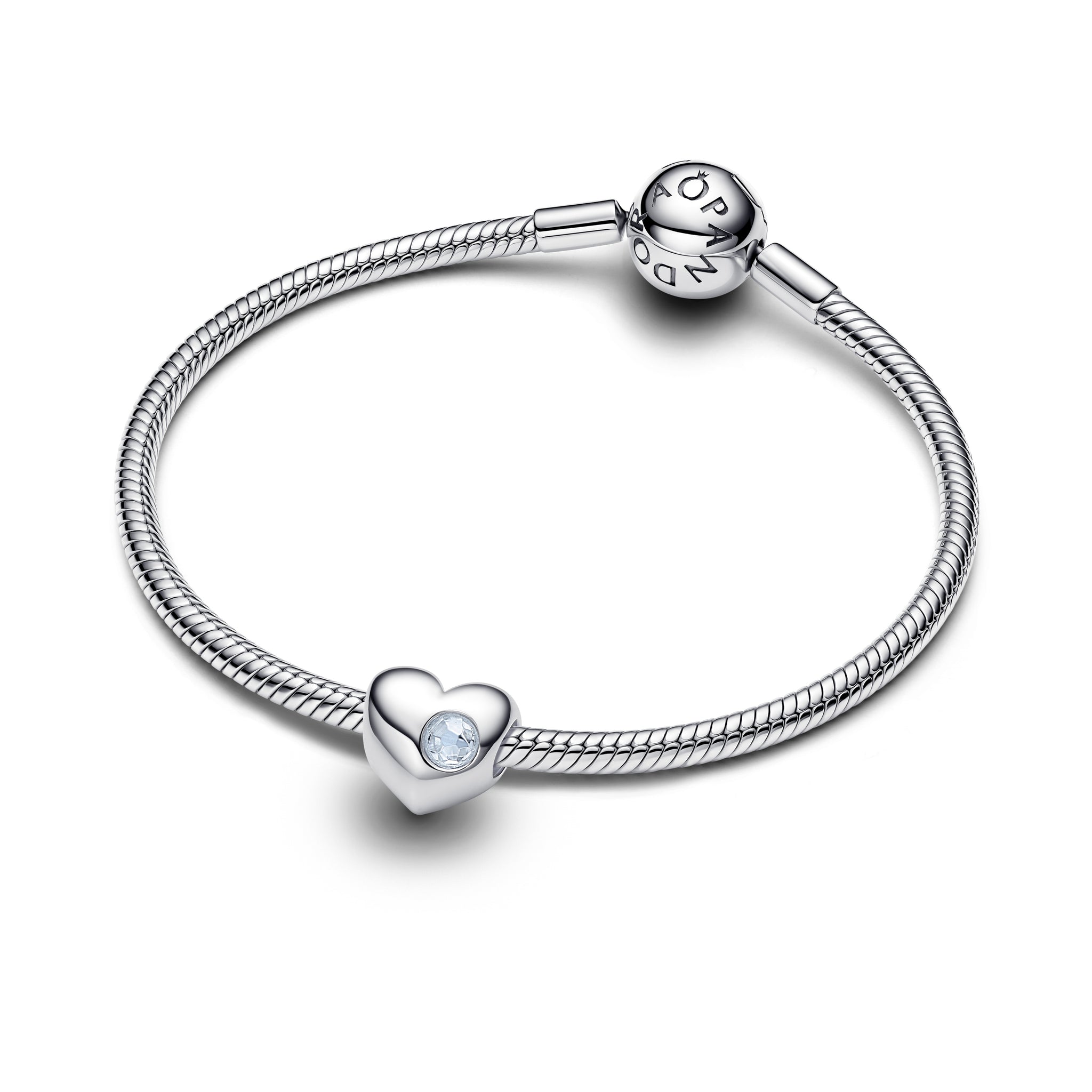 Engravable Sea Aqua Blue Stone Heart Charm