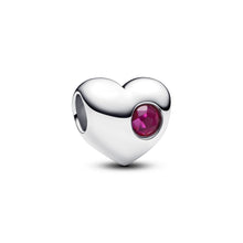Load image into Gallery viewer, Engravable True Red Stone Heart Charm

