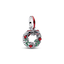 Load image into Gallery viewer, Holiday Wreath Double Dangle Charm
