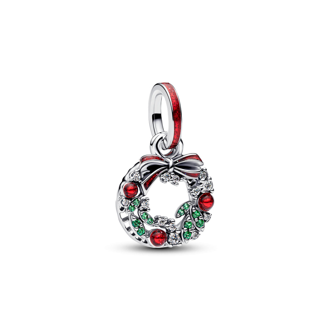 Holiday Wreath Double Dangle Charm