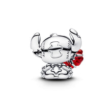 Load image into Gallery viewer, Disney Stitch Rose Murano Glass Charm
