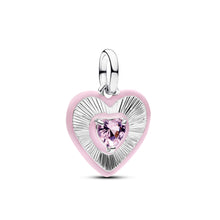 Load image into Gallery viewer, Radiating Pink Heart Medallion Charm
