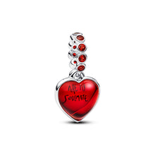 Load image into Gallery viewer, Red Murano Glass Heart Double Dangle Charm
