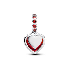 Load image into Gallery viewer, Red Murano Glass Heart Double Dangle Charm
