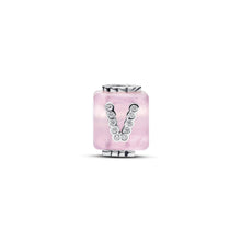 Load image into Gallery viewer, Pink Murano Glass Love Cube Charm
