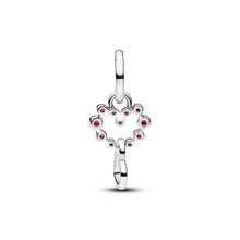 Load image into Gallery viewer, Connected Hearts &amp; Red Stones Dangle Charm

