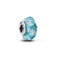 Load image into Gallery viewer, Turquoise Murano Glass &amp; Glitter Charm
