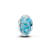 Load image into Gallery viewer, Turquoise Murano Glass &amp; Glitter Charm
