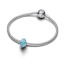 Load image into Gallery viewer, Turquoise Murano Glass &amp; Glitter Charm
